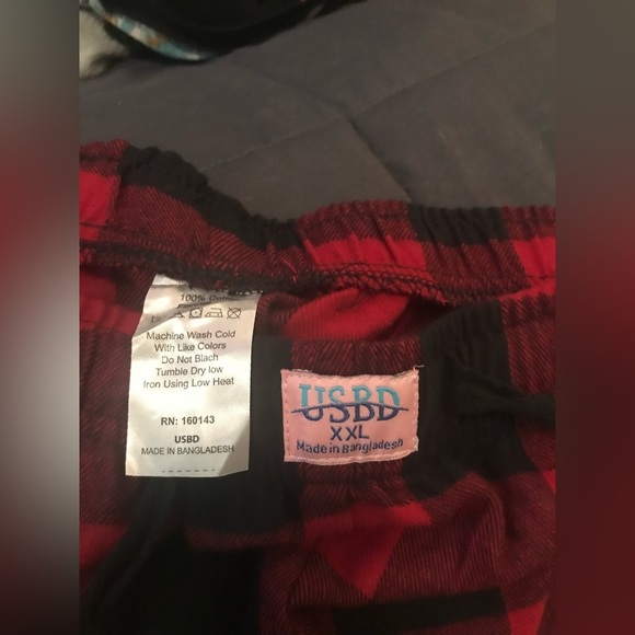 USBD Red & Black Plaid XXL Lounge-pants - Picture 2 of 2